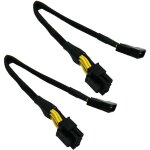 Lot de 2 adaptateurs d'alimentation molex m�le vers cpu 8 broches 4 + 4 eps - 12v 33 cm