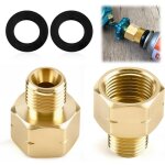 Lot de 2 adaptateurs de bouteille de gaz ag1 / 4' iks � ig3 / 8' iks - en laiton - pour conduite de gaz, ...