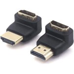 Lot de 2 adaptateur hdmi 90 degrs et 270 degrs connecteur hdmi coud angle droit mle  femelle 4k ...