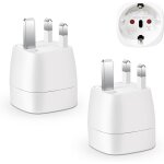 Lot de 2 adaptateurs de prise britanniques, adaptateur de voyage france - royaume - uni, adaptateur de ...