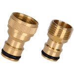 Lot de 2 adaptateur tuyau arrosage, raccords d'arrosage en laiton, 1 / 2' rapides ensemble connecteur ...