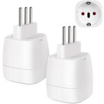 ?lot de 2? adaptateur de voyage italie, prise europenne 2 broches vers prise 3 broches type l, adaptateur ...