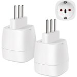 ?lot de 2? adaptateur de voyage italie, prise europ�enne 2 broches vers prise 3 broches type l, adaptateur ...