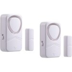Lot de 2 alarmes de fen�tre de porte, capteur d'entr�e magn�tique alerte antivol carillon antivol 110 ...