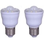 Lot de 2 ampoules � d�tecteur de mouvement pir avec culot e27, 2w, blanc chaud 3000k, veilleuse automatique ...