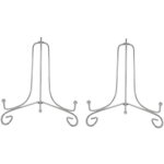 Lot de 2 argent� m�tal chevalets porte assiette pr�sentoirs d�coratifs en pour photo, cadres pour image, ...