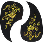 Rapanda - lot de 2 autocollants en forme de virgule pour pickguard de guitare acoustique (gold vine)