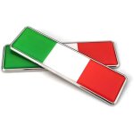 Lot de 2 autocollants avec logo drapeau italien pour pare - chocs avant, vitre lat�rale, coffre, hayon, ...