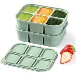 Lot de 2 bacs � gla�ons empilables, grands, carr�s et faciles � d�mouler, avec couvercle amovible, sans ...