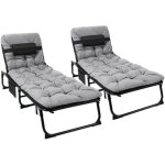Liferun - lot de 2 bains de soleil, chaise longue pliable, transats de jardin, dossier rglable