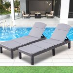 Lot de 2 bain de soleil - chaise longue - transat de soleil rsine imitation rotin tress - coussin - ...