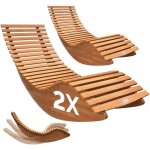 Le poisson qui jardine - lot de 2 bains de soleil transats  bascule en bois . design et naturel