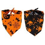 Lot de 2 bandanas pour chien d'halloween, foulards pour chien à motif citrouille et sorcière Lot de 2 bandanas pour chien d'halloween, foulards pour chien à motif citrouille et sorcière