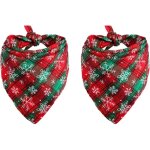 Lot de 2 bandanas de nol pour chiens et chats, bavoirs et charpes en flanelle  carreaux buffalo pour ...