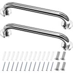 Lot de 2 barre d'appui wc, acier inox maintien poigne douche, 30cm barre d'appui salle de bain coude, ...