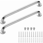 Lot de 2 barre d'appui wc, acier inox maintien poign�e douche, 90cm barre d'appui salle de bain coud�e, ...