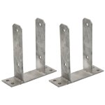 Lot de 2 base en u pour poteau en bois de 7 cm ancrage metlica u support de poteau en bois 16x20x7, ...