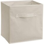 Lot de 2 beige uni cubes de rangement pliables en tissu avec poignes 26, 6 x 26, 6 x 27, 9 cm - ccykxa ...