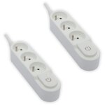 Lot de 2 blocs multiprises 3x16a - 3500w - cble h05vv - f 3x1. 5mm - longueur 3m - blanc chacon