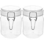 Feiyue - lot de 2 bocaux à miel transparents hermétiques en plastique pour confiture et caviar Feiyue - lot de 2 bocaux à miel transparents hermétiques en plastique pour confiture et caviar