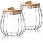 Lot de 2 bocaux de rangement hermétiques en verre pour thé, café, sucre - boîtes de rangement de cuisine ... Lot de 2 bocaux de rangement hermétiques en verre pour thé, café, sucre - boîtes de rangement de cuisine ...