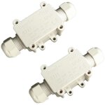 Lot de 2 bo�tes de d�rivation �tanches ip68 2 voies - 4 - 9 mm et 9 - 15 mm (blanc)