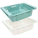 Lot de 2 boite de rangement et organisation de cuisine frigo, organisateur de tiroir r�tractable pour ...