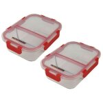 Lot de 2 bo�tes a repas en verre - fackelmann - move - deux compartiments - 1000 ml