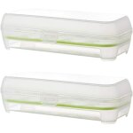 Lot de 2 bo�tes � ?ufs en plastique avec couvercle, pour rangement au r�frig�rateur