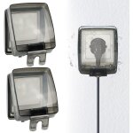 Lot de 2 botier tanche plastique interrupteur mural - dissimul cache - bote eau couvercle prise pour ...