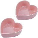 Lot de 2 bols en forme de c?ur pour salade, soupe, collation, dessert, m�nage, cuisine, rose
