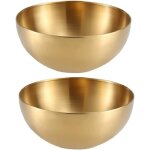 Lot de 2 bols service inox 3 l ? dor�s, pour fruits, salade, p�tes, soupe