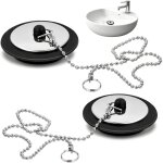 Lot de 2 bondes de baignoire universelles, pvc, noir, 42 mm - 45 mm, pour évier de cuisine et de salle ... Lot de 2 bondes de baignoire universelles, pvc, noir, 42 mm - 45 mm, pour évier de cuisine et de salle ...
