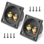 Lot de 2 borne de haut - parleur 2 voies st�r�o borne � ressort carr� connecteur coupelle acoustique ...