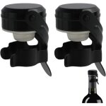 Lot de 2 bouchons pour champagne et vin, en acier inoxydable, bouchon r�utilisable avec joint en silicone, ...