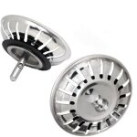 Lot de 2 bouchon evier cuisine 80mm ? en acier inoxydable 304 ss anti - corrosion pour bonde evier 80mm ...