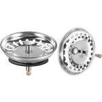 Lot de 2 bouchon evier cuisine, 80mm bonde evier cuisin en inox, antiblocage filtre evier cuisine broche ...