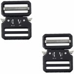 Lot de 2 boucles de ceinture tactiques en alliage de zinc noir robuste de qualit� militaire avec double ...