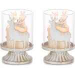 Lot de 2 bougeoirs colonnes de nol, dcoration de table, centre de table vintage, dcoration de nol, ...