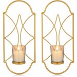 Lot de 2 bougeoirs photophore chandelier porte bougie mural murale muraux en mtal, bougeoir pour mur ...