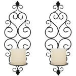 Lot de 2 bougeoirs photophore chandelier porte bougie mural murale muraux en mtal, bougeoir pour mur ...
