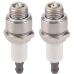 Lot de 2 bougies d'allumage rj19lm pour briggs & stratton 796112, 802592, 5095d champion j19lm
