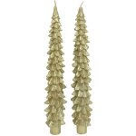 Lot de 2 bougies bton sapin dor - atmosphera crateur d'intrieur