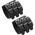 Lot de 2 bracelets en cuir v�ritable pour homme et femme, triple largeur, manchette, gants longs, fermeture ...
