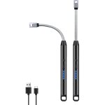 Lot de 2 briquets �lectriques coupe - vent sans flamme avec col flexible � 360� et affichage led pour ...