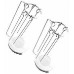 Lot de 2 brochettes de barbecue en acier inoxydable avec support suspendu Lot de 2 brochettes de barbecue en acier inoxydable avec support suspendu
