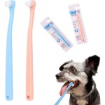 Lot de 2 brosses  dents pour chien et chat ? mini tte douce pour un nettoyage en profondeur ? convient ...