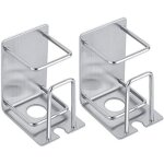 Lot de 2 brosse � dents support mural adh�sif acier inoxydable porte - gobelet pour salle de bain