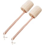 Lot de 2 brosses exfoliantes pour le dos en luffa pour la douche, avec manche en bois, pour le bain et ... Lot de 2 brosses exfoliantes pour le dos en luffa pour la douche, avec manche en bois, pour le bain et ...