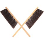Lot de 2 brosses � long manche en bois pour nettoyage de la poussi�re de cendres avec poils fins pour ...
